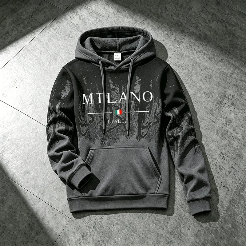 2026 New Arrival Men's Tracksuit Hoodie&sweatpants Italy Fashion Sportswear 2pcs Set Male Daily Casual Sports Hooded Jogger Suit view 5