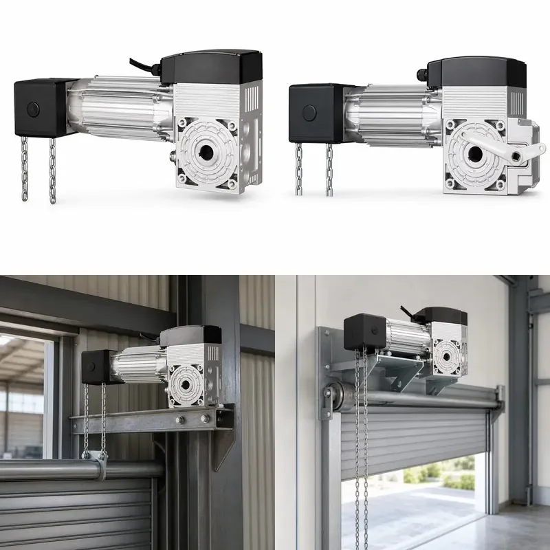 Industrial Rolling Shutter Door Motor 450W/550W/750W 50-100N.m Lifting Height 6m Chain Lift Waterproof Stainless Steel Door