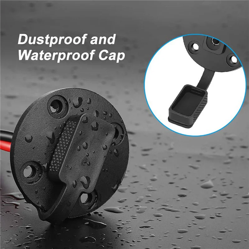 【Sleek Design】4X Solar Weatherproof SAE Socket Sidewall Port, SAE Cable Quick Connect Panel Mount Universal Flush-Mountable Conn