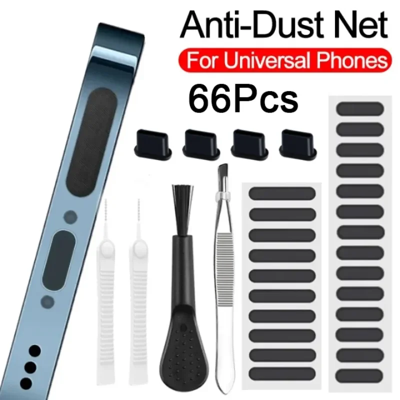 1-66Pcs Mobile Phone Charging Port Cleaning Set Dust Plug for IPhone 14 13 Pro Samsung Xiaomi Google Anti-dust Cleaner Kit Brush