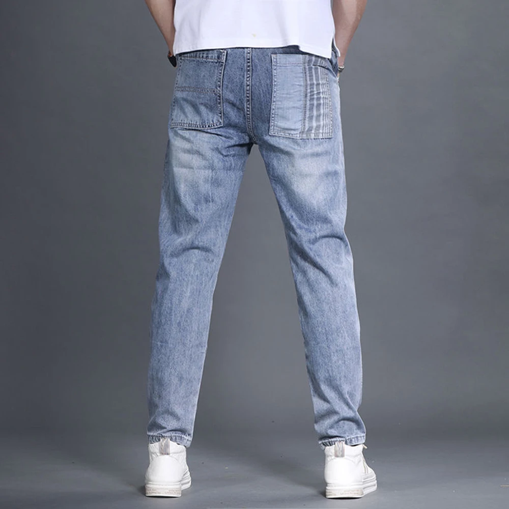 Jeans de printemps et d'été pour hommes, pantalons droits décontractés, entrejambe ouvert invisible, extérieur, sexe, lumière, couture de documents, vêtements pour hommes