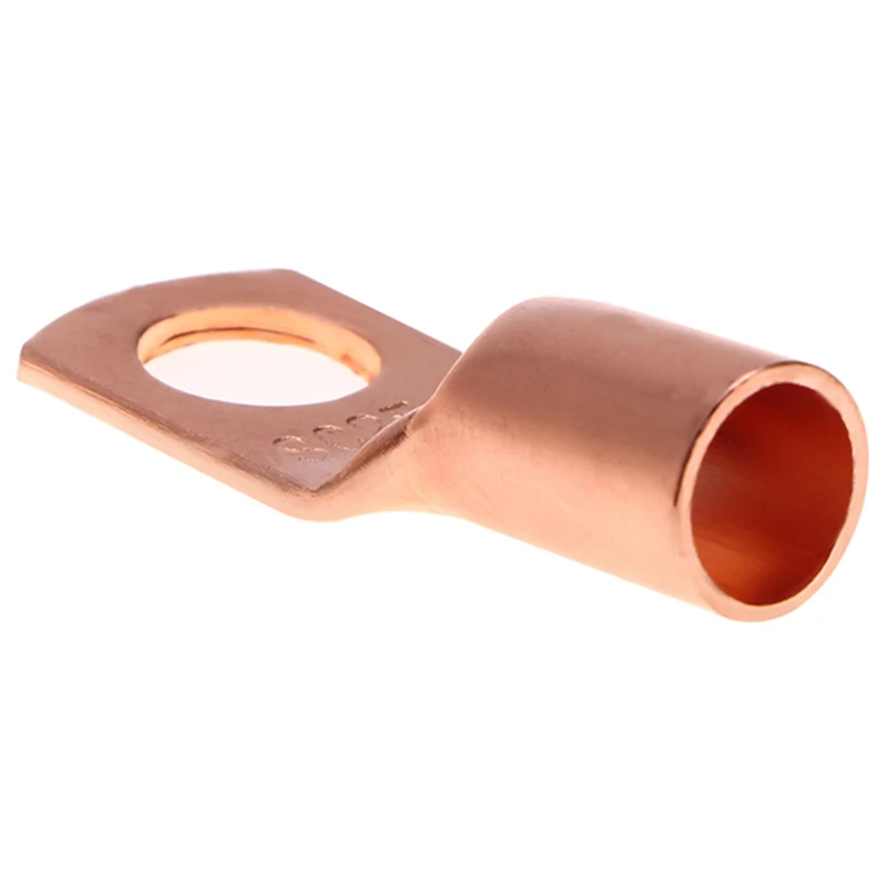 Copper Wire Terminal Connector, Heavy-Duty Battery Closed End Tube Ring Terminal Connector With Heat Shrinkable Sleeve