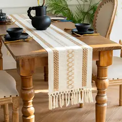 Table Runner Nordic Bohemian Style Table Runners With Tassels Minimalist Kitchen Table Runners Holiday Party Home Decor