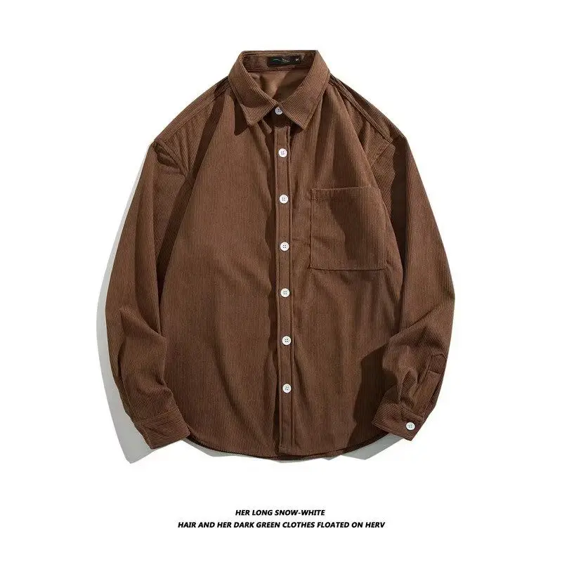 

Casual Style Long Sleeve Loose Men's Shirt Hong Kong Style Spring Autumn Fashionable Brand High-End Feeling Shirt Jacket
