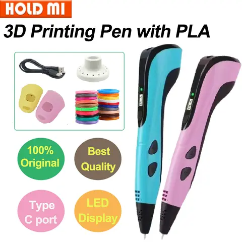 새로운 3D 펜 어린이 PLA 필라멘트 3D Priting 펜 어린이 DIY 드로잉 펜 유형 C 포트 소년 소녀 크리스마스 생일 선물