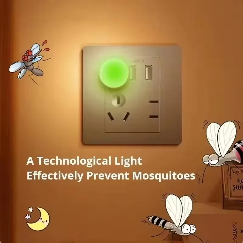 Mini USB Night Light Portable LED Mosquito Repellent Light USB Plug Computer Mobile Power Charging LED Night Lamp Eye Protection