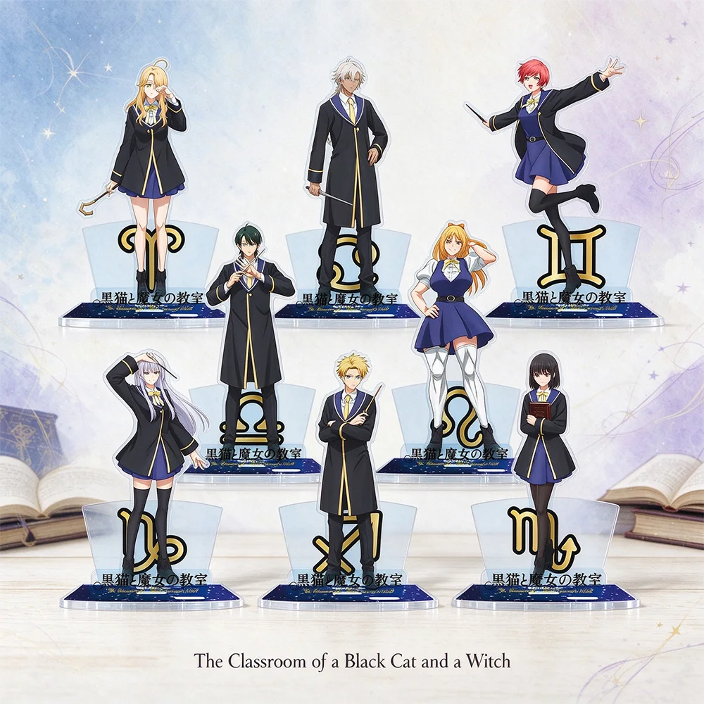 Anime The Classroom of a Black Cat and a Witch Zodiac Base Acrylic Stand Leo Claude Capella Hana Character Display Keychain Gift