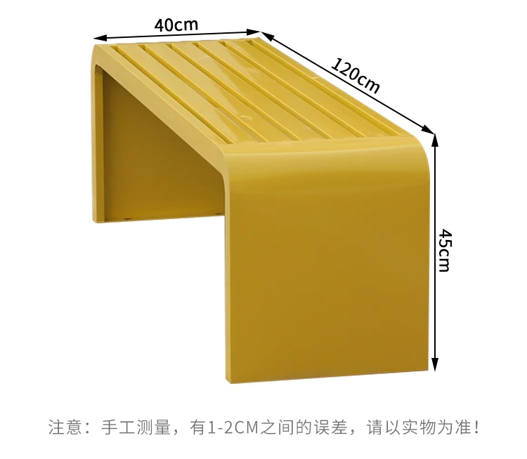 مقاعد بارك الخارجية، حديد مطاوع من الفولاذ المقاوم للصدأ، مقاعد خشبية بلاستيكية مضادة للتآكل #3