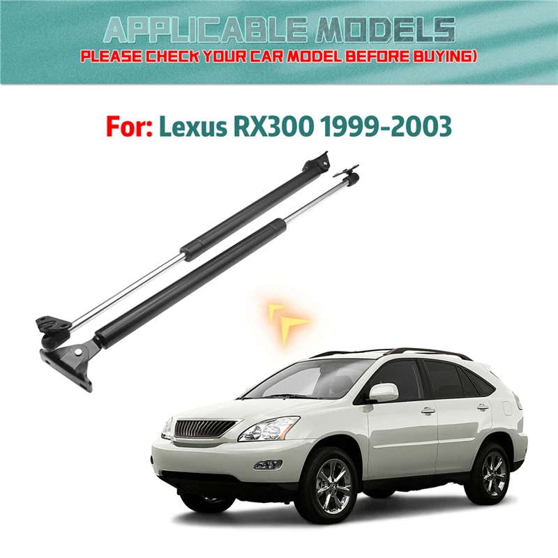 Barras de soporte para portón trasero de coche, resortes de Gas para Lexus RX300, 1999, 2000, 2001, 2002, 2003, 2 unidades por juego