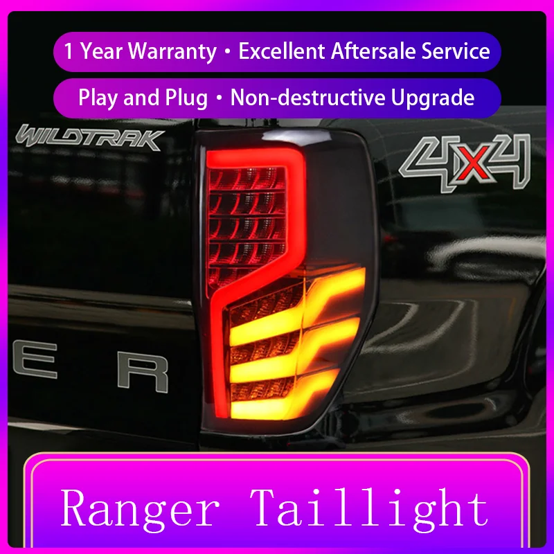 2 PCS Auto Lights For Ford Ranger 2012-2018 Tail Lamp Modified DRL Taillight LED Upgrade Brake Tool Car Auto Accessories