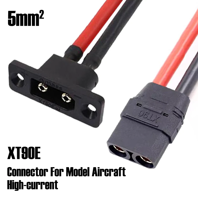 1Pcs AMASS XT90E-M XT90E-F Gold Plated Male Panel Mount Connector Large Current RC Drone Battery Power Plug