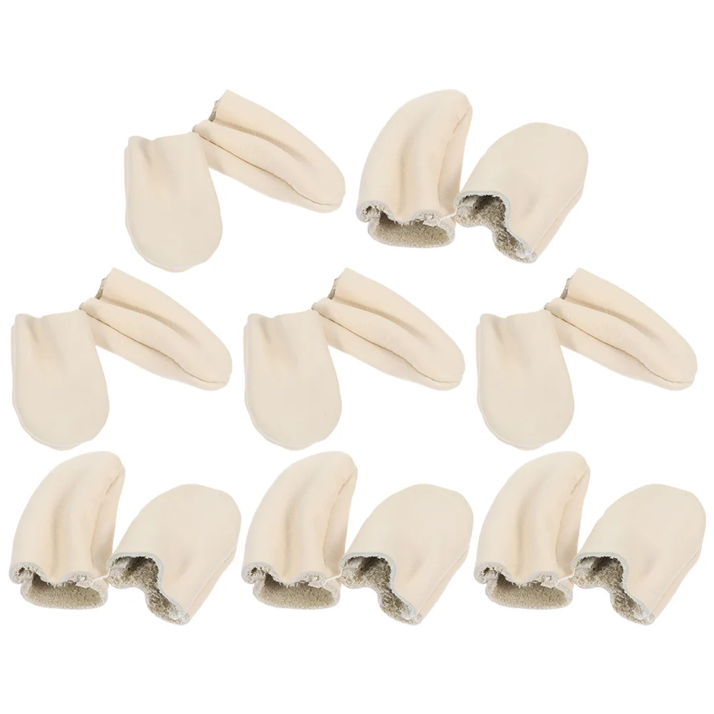 

5 Pairs Thimble Needlework Finger Guard DIY Sewing Supplies Random Color Handmade Wool Felting Quilting Tools