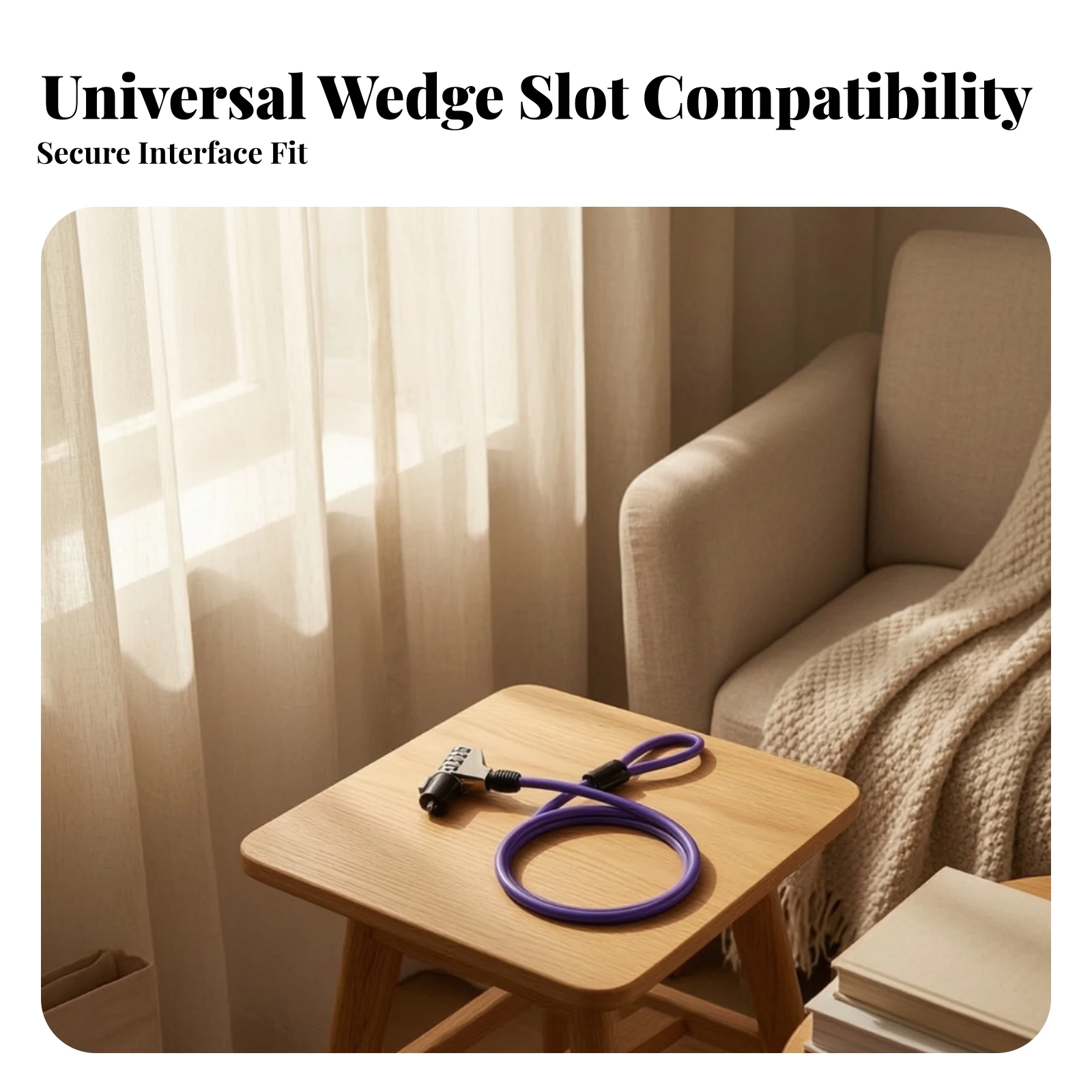 Notebook Laptop Combination Lock Coiled Security Locking Cable for Students, Offices, Libraries