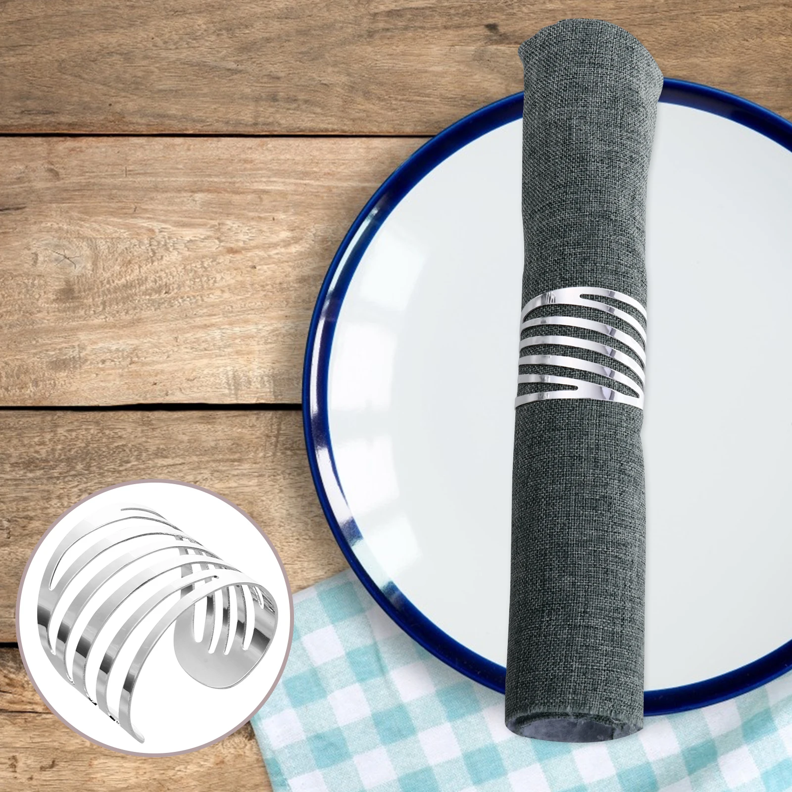 

3 Pcs Hollow Iron Napkin Buckles Elegant Table Supplies Convoluted Design For Banquet Party Napkin Rings Holder