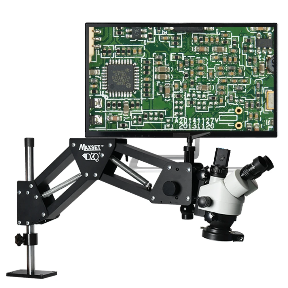 7X-90X Trinocular Multi-Directional  Microscope Magnifier Stand Diamond Setting 2K Microscope Camera for Jewelry Optical Tools