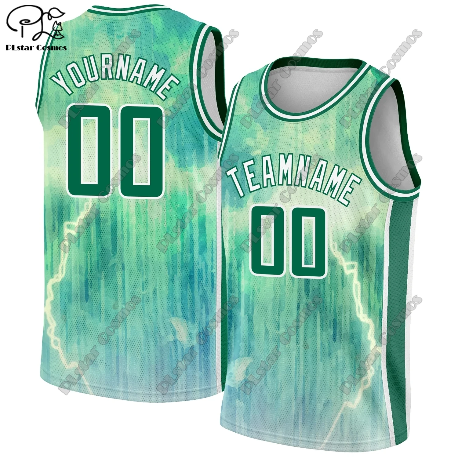 PLstar Cosmos 3D Printed New Customized Gradient Contrast Color Graffiti Fashion Men's Summer Vest Authentic Basketball Jersey 7