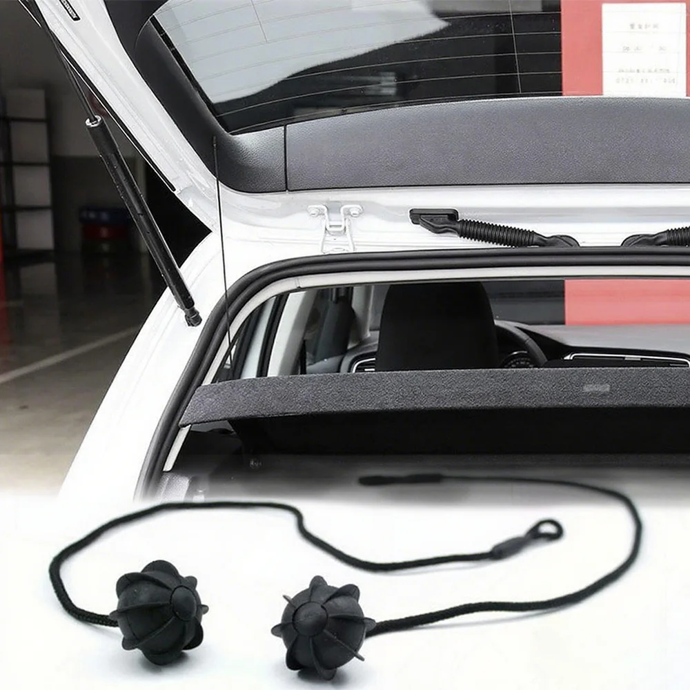 2Pcs/set Car Rear Shelf Straps Ball Holding Cord Vehicle Tailgate Lanyard Trunk Storage Package Tray Lid Rope Nylon Sling
