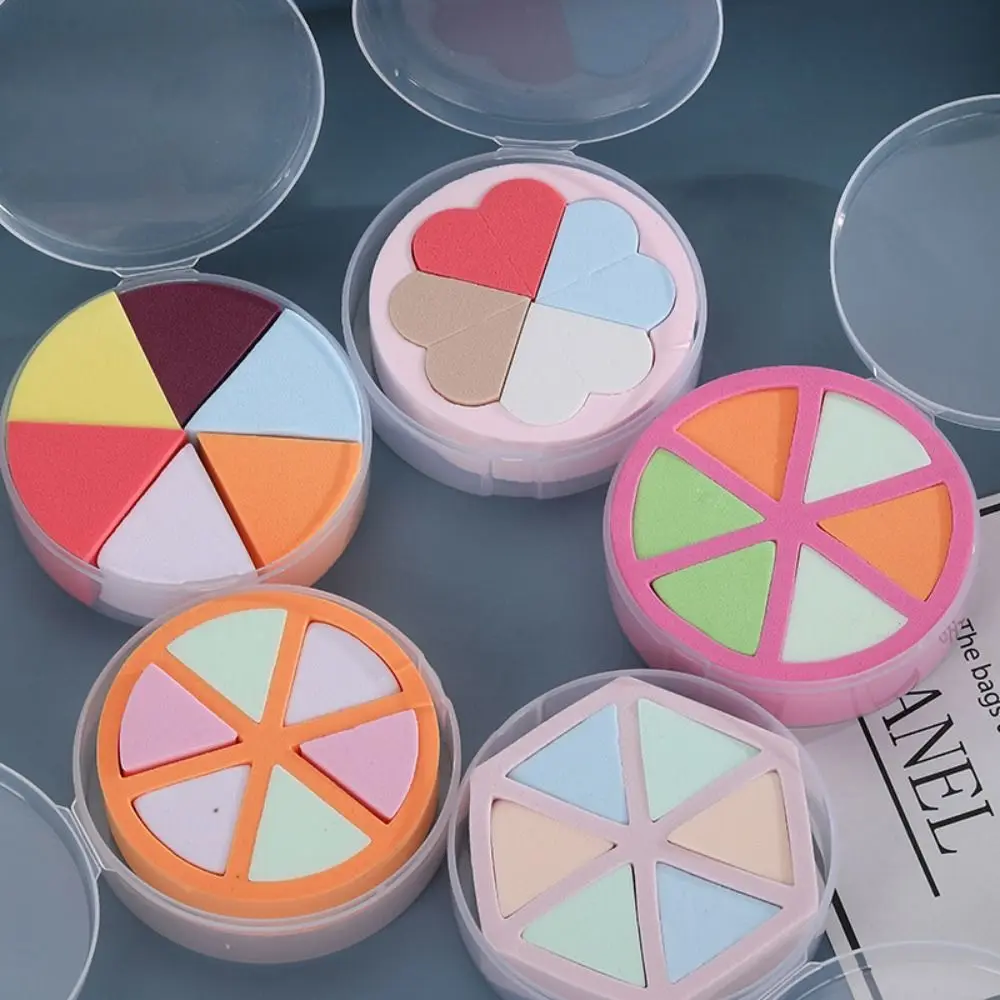 Triangle Love Powder Puff Pizza Flours Mini Face Makeup sponge Cosmetics Washable Lightweight Makeup Tool