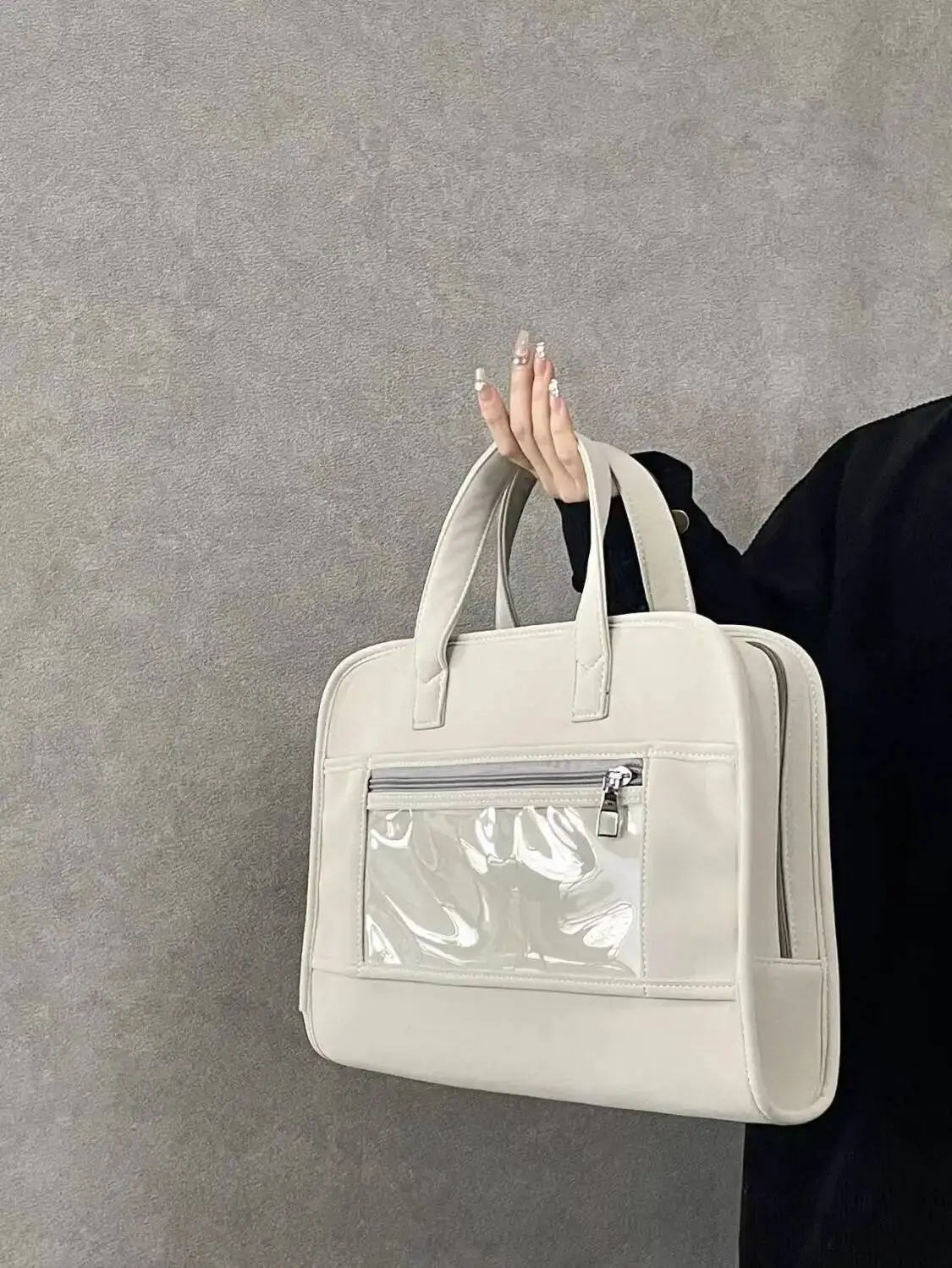 Bloom Large Capacity Messenger Women High Street Vintage White Crossbody Bags Ladies Haruku Solid Designer Bag