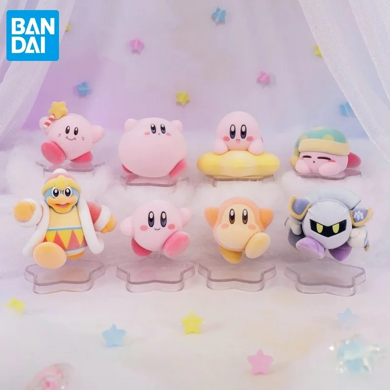 Bandai genuino Shokugan Kirby Fluffy Pupupu Kirby Meta Knight Waddle Dee Dedede Anime figuras de acción juguetes niños niñas regalo modelo