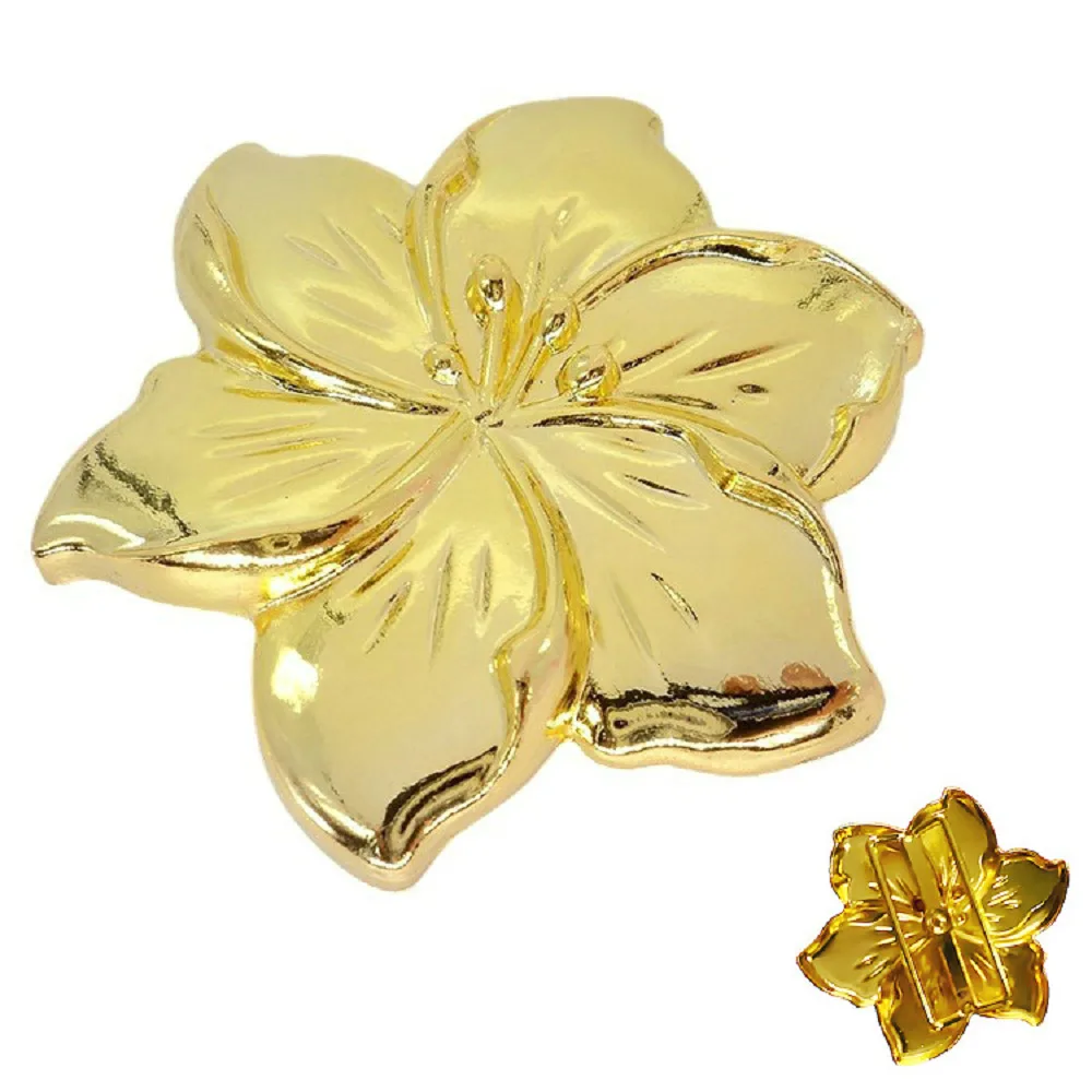 2PCS Golden Alloy Bikini Buckle Ladder Lock Slide Buckle High Quality Gardenia Flower Button for DIY Clothing Crafts Accessories