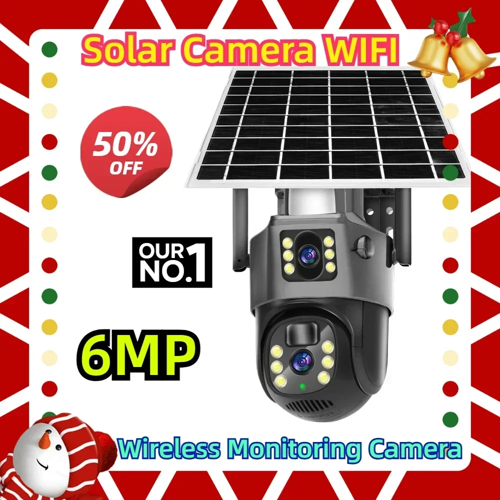 

Solar Camera WIFI 6MP Wireless Monitoring Camera Outdoor IP Security Camera