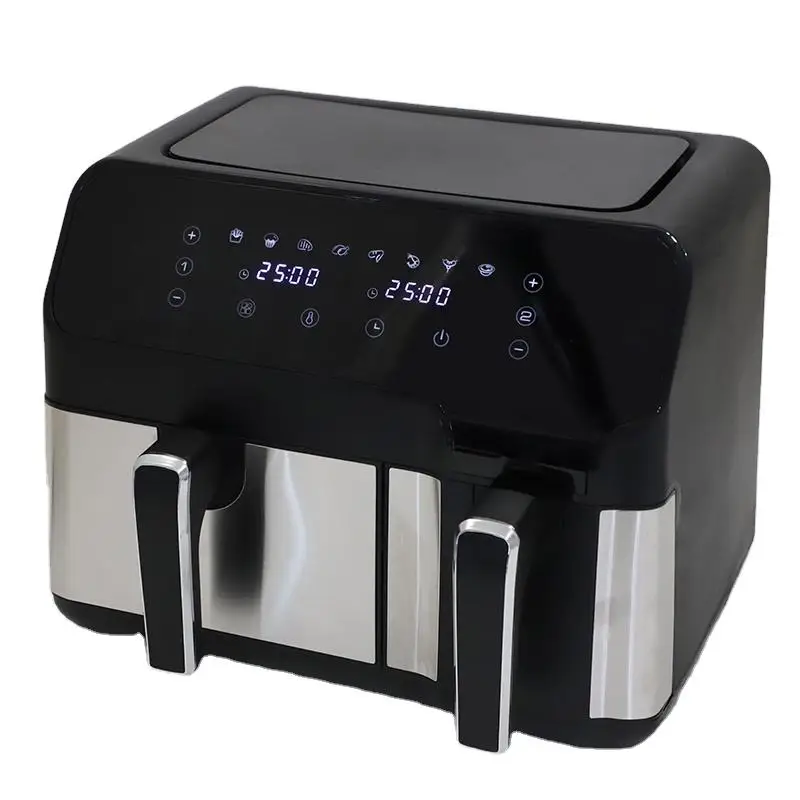 

2026 New Model Multi-functionalDouble air Fryer Visible Dual Basket 2 Basket Freidora De Aire 2-basket Digital air Fryer Oven
