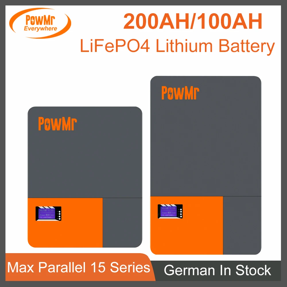 

200AH 100AH 48V 15 Series LCD Screen LiFePO4 Lithium Battery Energy 5KWH/10KWH More Than 6000 Times Cycles and Long Battery Life