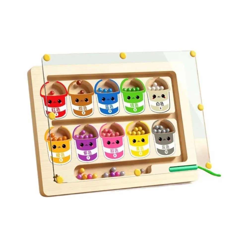 Wood Wooden Positioning Game Magnetic Colorful Kid’s Concentration Training Toys Funny Montessori Magnetic Color Sorting Games