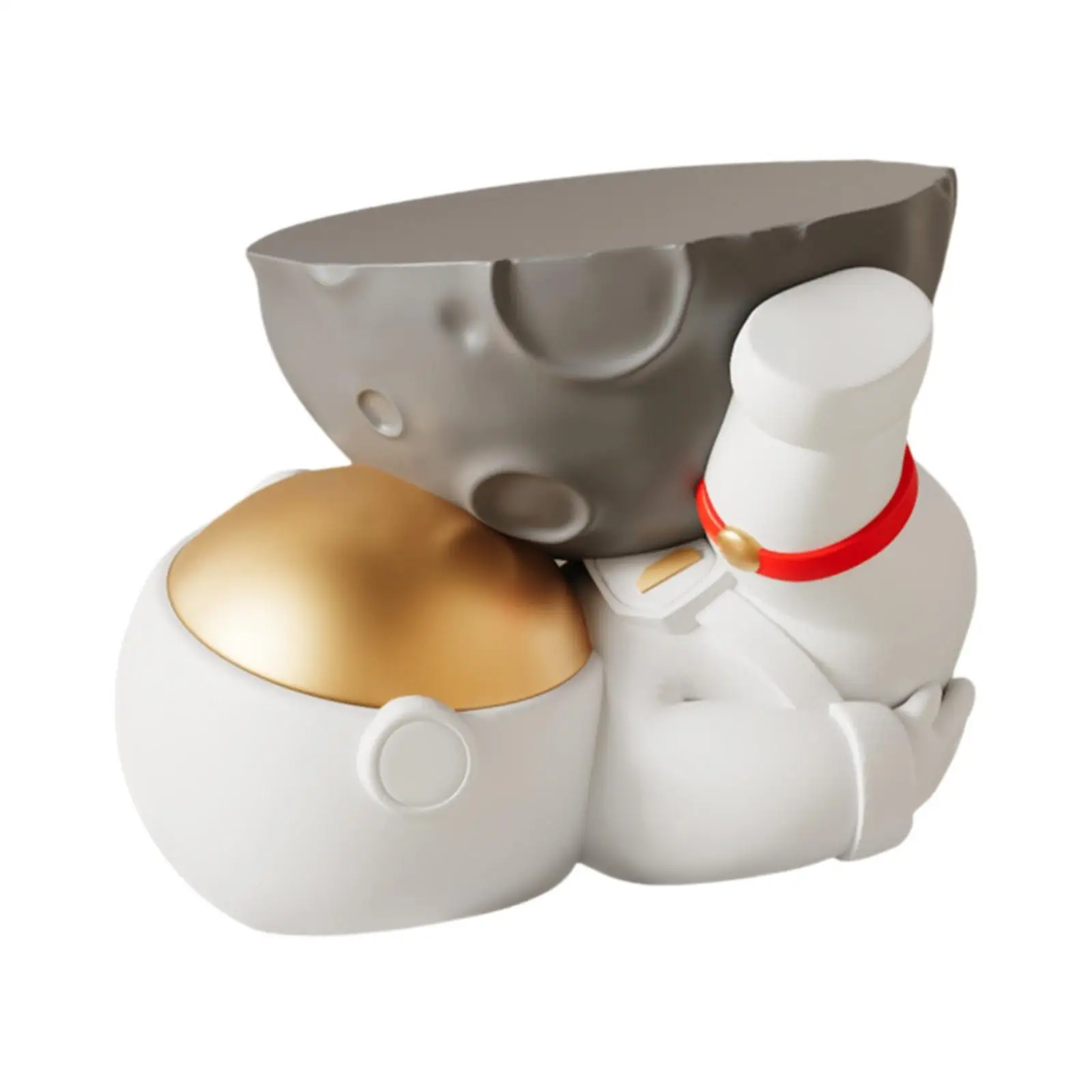 Foot Stool Small Resin Astronaut Statue Footstool Hotel Decorative Stool End Table Shoe Changing Chair for Living Room Shower