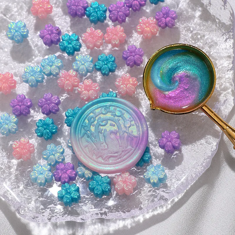 90 Stuks Gemengde Kleur Glitter Sakura Lakzegel Zegel Stempel Kralen Diy Cadeau Envelop Bruiloft Uitnodiging Oude Zegel Waszegel Maken Gereedschap