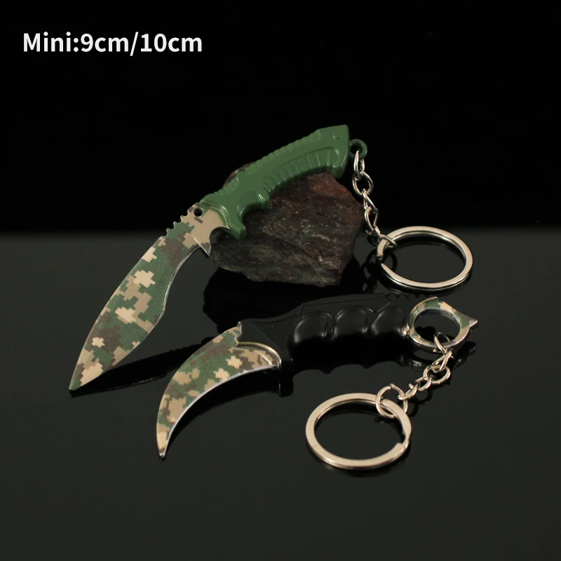 9cm CSGO Game Peripheral Claw Knife Full Metal Tiger Tooth Pendant Alloy Model Keychain Decoration Props Collectible Pendant