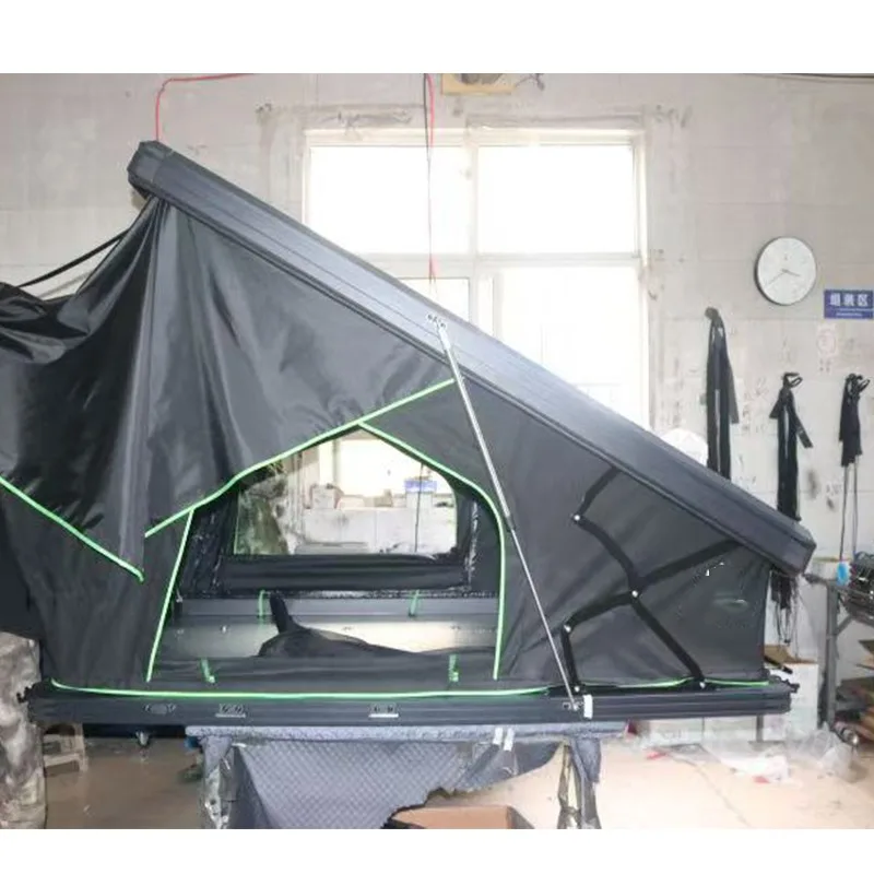 

【Popular】2-3 Person Automatic Pop-Up Roof Top Tent Oxford Fabric Aluminum Hard Shell Camping Outdoor Easy-To-Build Rooftop Tent