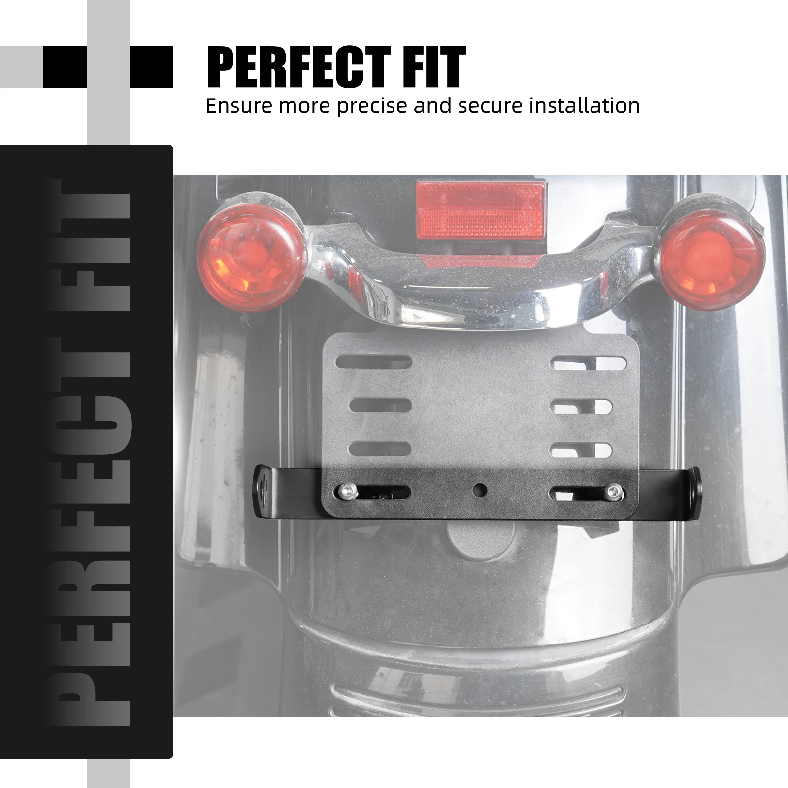 

Motorcycle License Plate Mount Turn Signals Relocation Bracket for Harley Road King Street Glide Deluxe Fat Boy Heritage Classic