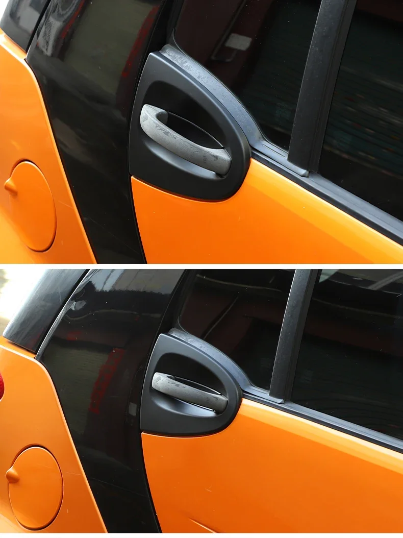 ABS Carbon Faser Für Mercedes Benz Smart 451 Fortwo 2009-2015 Auto Außentür Griff Abdeckung Trim Dekor Aufkleber zubehör – Detail 1