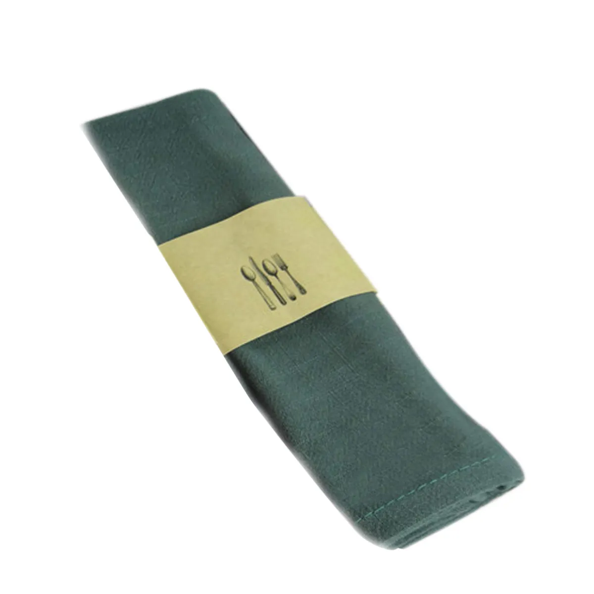 Dark Green Flax Cloth Napkins Soft Comfortable Kitchen Dining Dining Room Baking Cloth Dinner Fabric Eco Friendly Absorbent