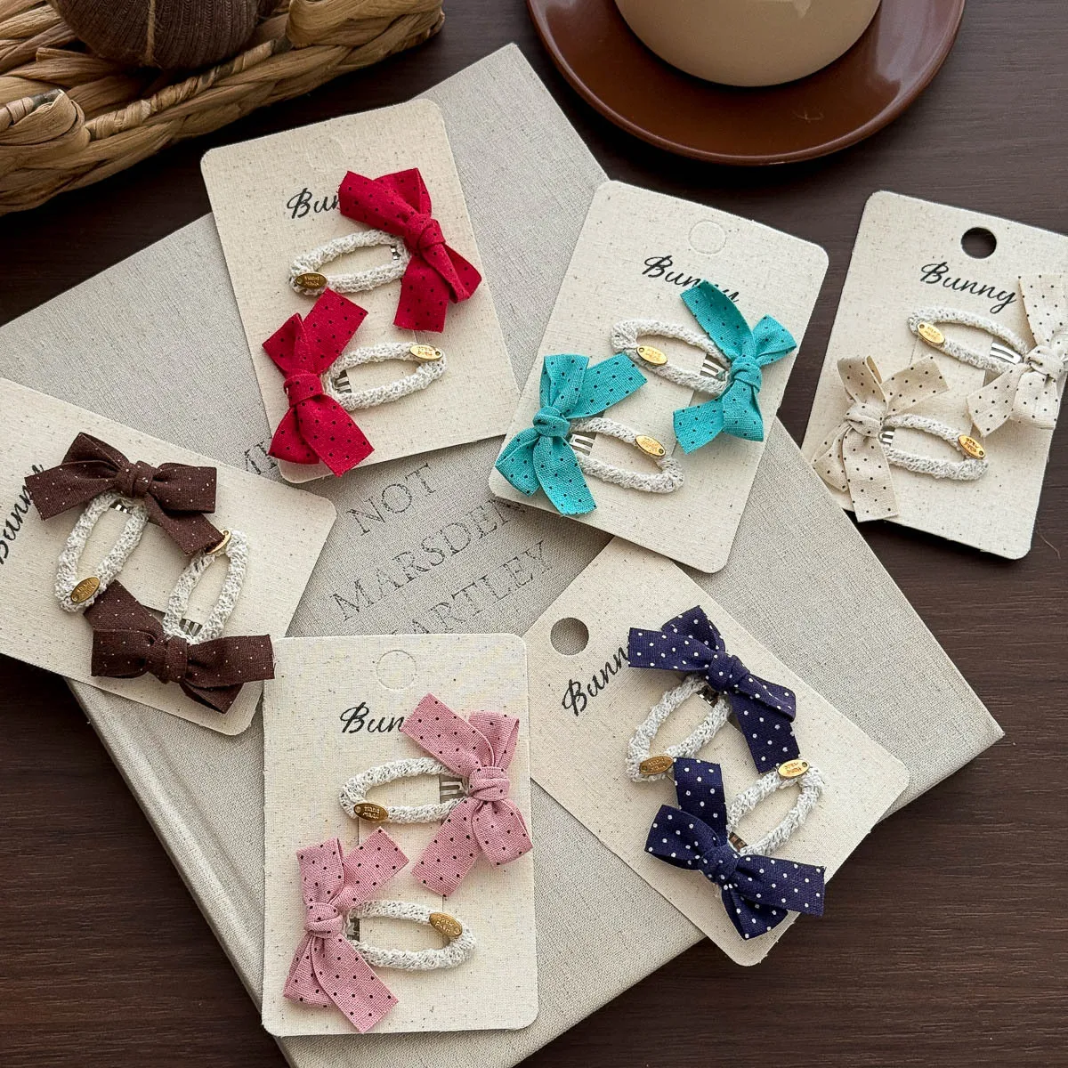 2pcs Color Bow Children's Hairpin Sweet Girl BB Clip Barrettes Headwear Hair Clip Kids Bangs Side Clip Hair Accessories