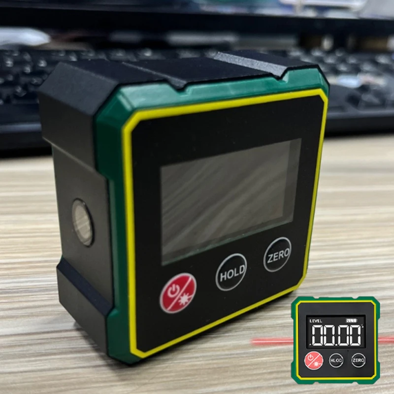 Inclinometro laser multifunzionale a doppia faccia Strumenti di misurazione della pendenza piccola con livello angolare di assorbimento magnetico su quattro lati per uso domestico
