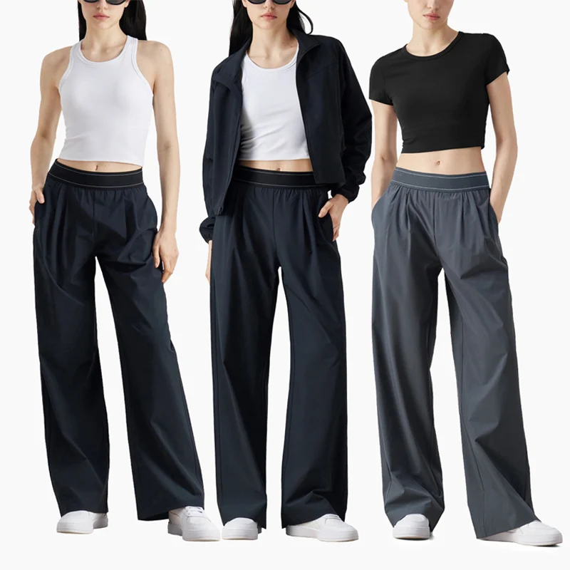 VITALINOVO Lightweight Wide Leg Trousers Yoga Pants for Women 30" High Waisted Loose Casual Lounge Travel Work Sweatpants Women image 6