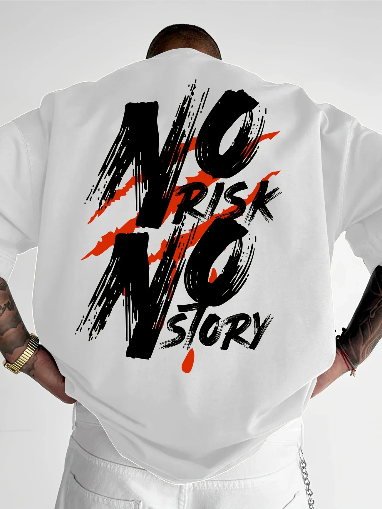NO RISK NO STORY Print Men Women T-shirt Sports Outdoor Street Casual Fashion Harajuku Hip-hop Summer Short Sleeve Clothing Top