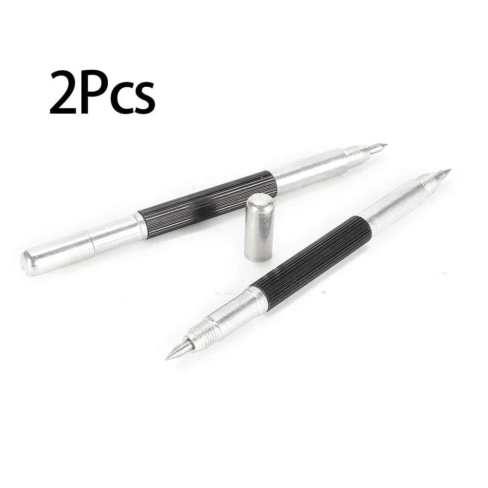 2Pcs Tungsten Carbide Tip Scriber Marking Etching Pen Tips Steel Scriber Marker Double Metals Wood Carving Scribing Markers Tool