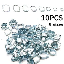 10/5Pcs 5-20mm Hose Clamp Double Ears Clamp Worm Drive Fuel Water Hose Pipe Clamps Clips Hose Fuel Clamps Kit