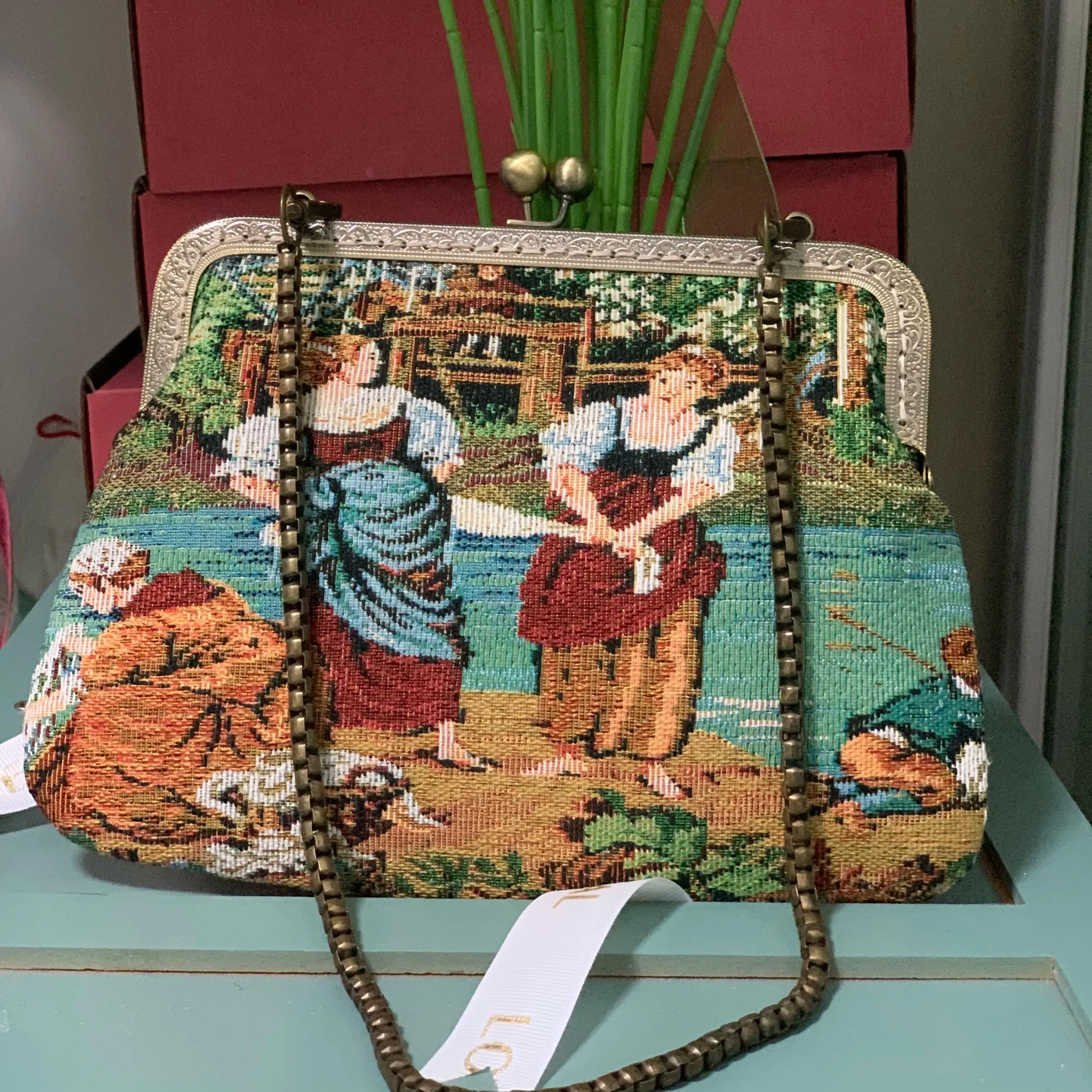 

Потерянная винтажная сумка в рамке, кошелек с миниатюрным принтом, клатч, сумка с миниатюрным принтом, металлическая сумка с замком поцелуя, вечерние сумки, ручки