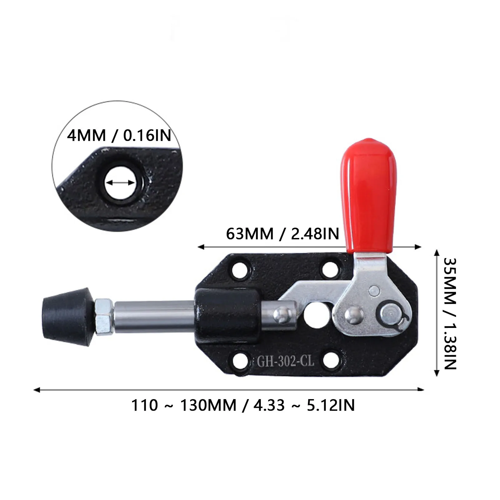 2Pcs Push Pull Toggle Clamp Tunable Woodworking DIY Quick Release Positioning Jig Accessories Left Right 20mm Stroke
