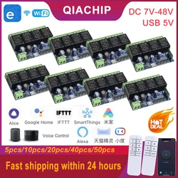 5/10pcs EWelink Smart Switch Wifi RF DC 5V 12V 24V 48V 4 CH ricevitore relè controllo della luce per Smart Home funziona con Alexa/Google