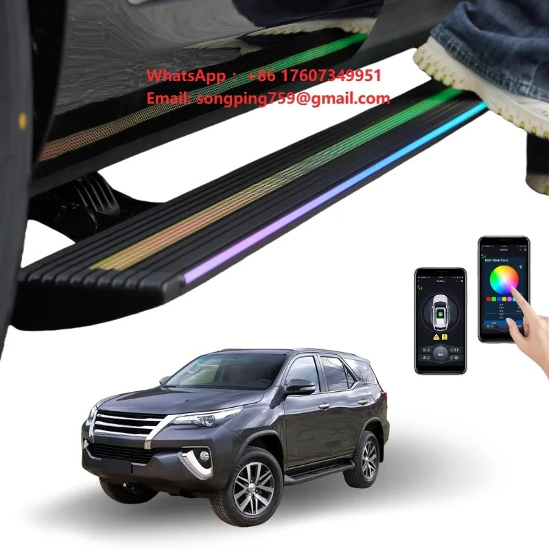 Automatic Power Running Board with LED Light for Toyota Fortuner Electric Running Board Side Steps