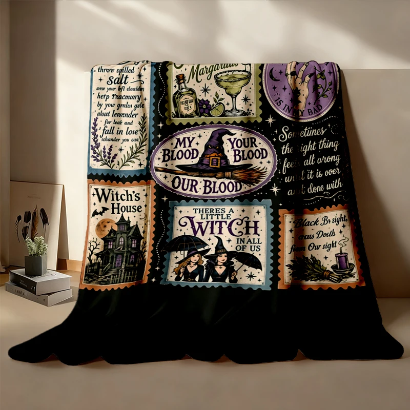 Midnight Margaritas Apothecary Flannel Blanket, Owens Sisters Stamps Style Flannel Throw, Midnight Book Club Cozy Blanke
