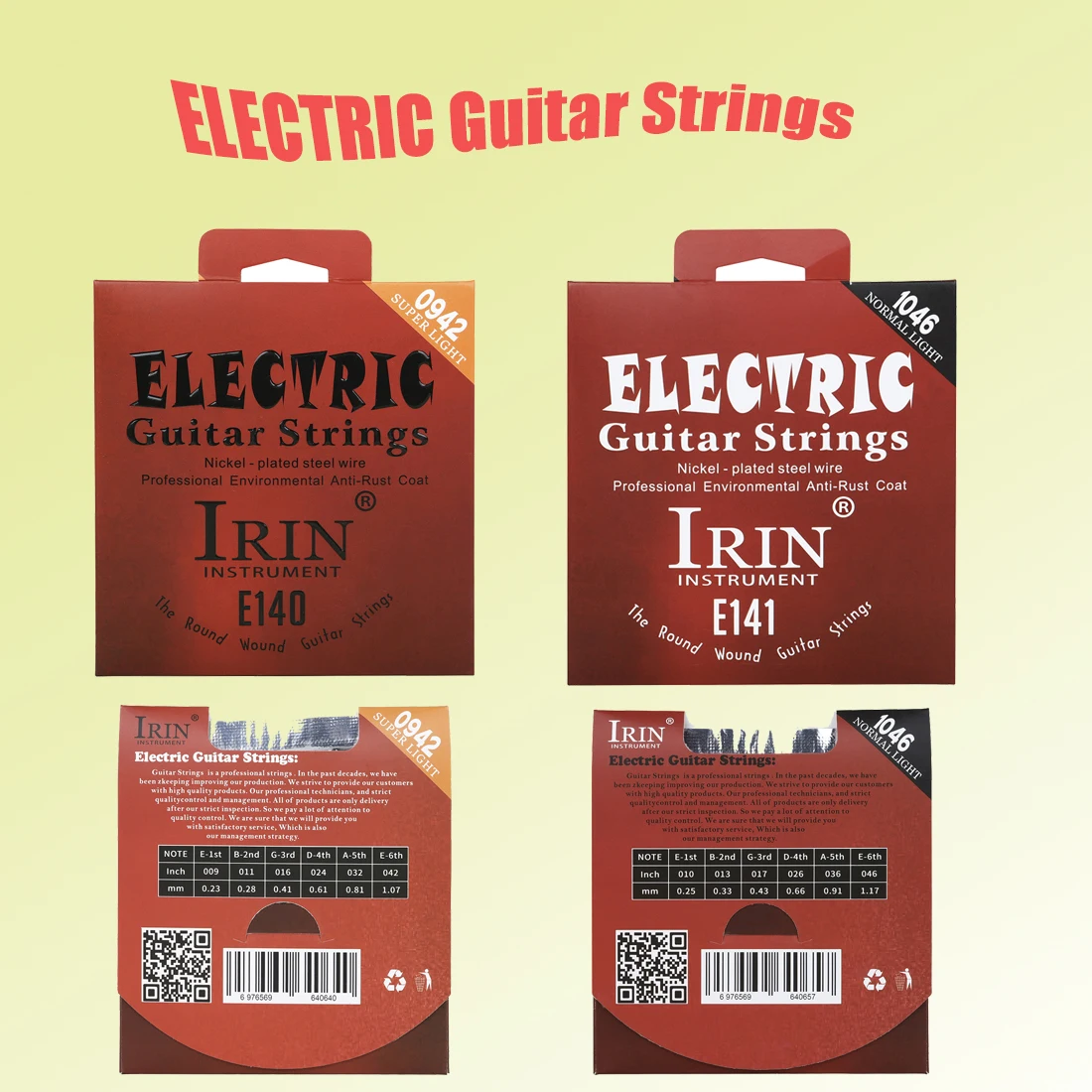 IRIN Electric Guitar Strings High Carbon Alloy Nickel Steel Wrap Professional Beginner Instrumentation Strings Guitar Parts