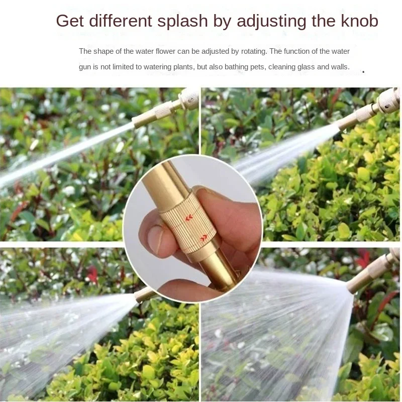 Spray Nozzle Water Gun Brass High Pressure Direct Spray Quick Connector Home Hose Adjustable Pressure Garden Sprinkler image 6