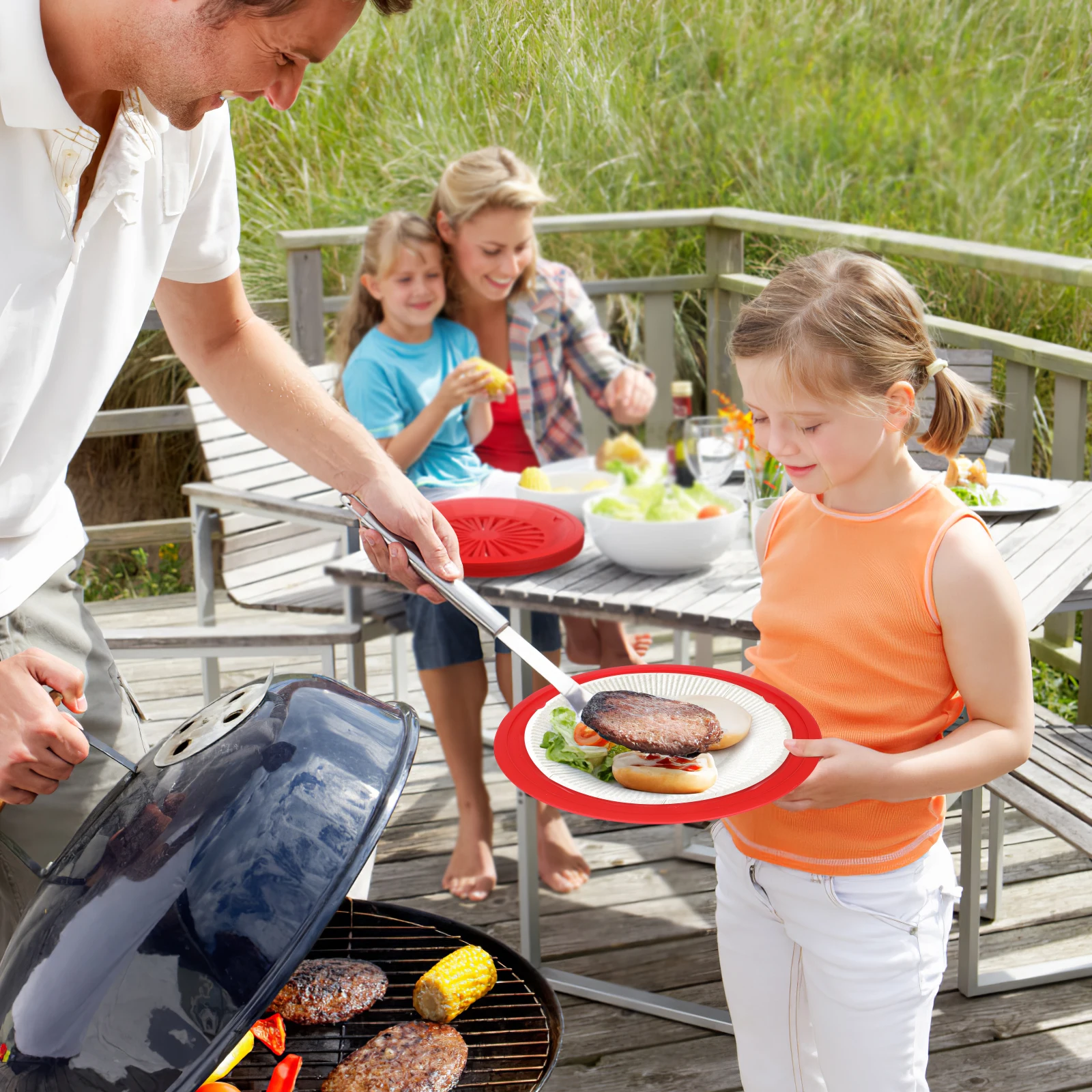 

10Pcs Bbq Paper Plate Holder Strong Reusable Plastic Tray for Picnic Party Camping Graduation Family Gathering